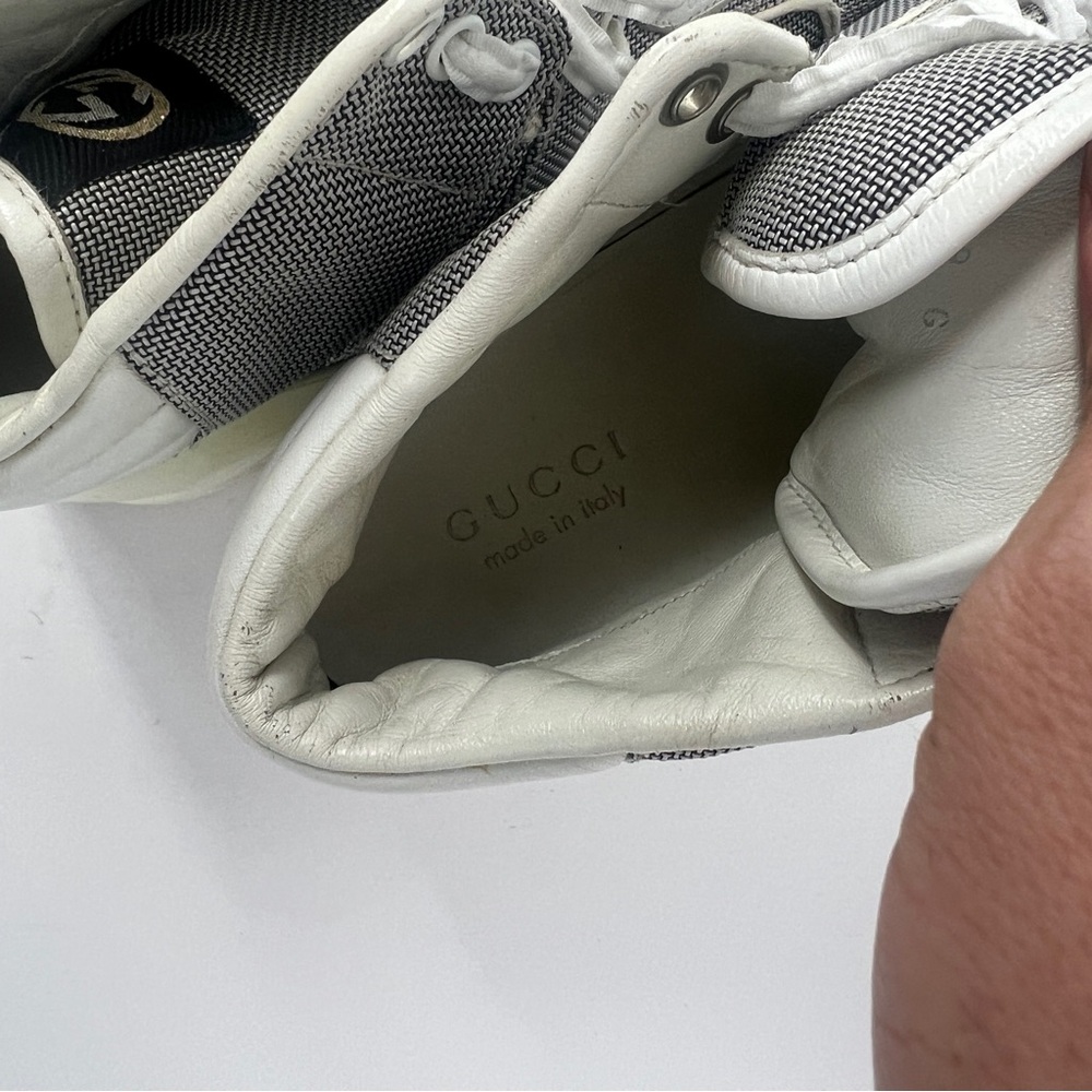 Gucci Gray and Cream High-Top Sneakers - Picture 14 of 17